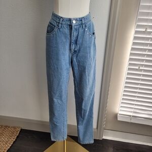 Liz Wear Vintage Blue High-Waisted Embellished Jeans Size 8